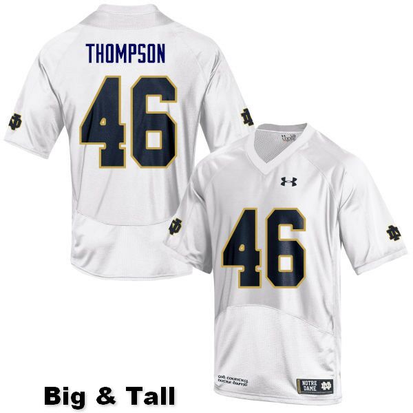 Men's NCAA Notre Dame Fighting Irish #41 Jimmy Thompson Stitched College Under Armour Authentic White Big & Tall Football Jersey UB10R62ZO